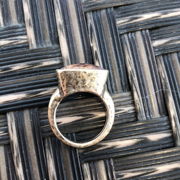 Pink Amethyst Hammered Sterling Silver Ring - Picture 3 of 5